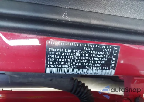 2013 Volkswagen Beetle 2.5L from USA, damaged, VIN 3VWJP7AT5DM603074